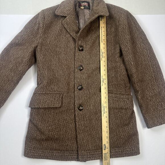 Vintage Woolrich Men's Men's Tweed Wool Lined 1950-60 Outdoor Overcoat Size 42 - Picture 12 of 16